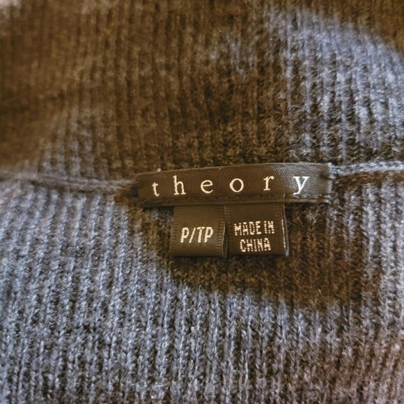 Teory Wool Black Size P/TP Ruffle Open Cardigan Sweater Coat - Picture 10 of 10